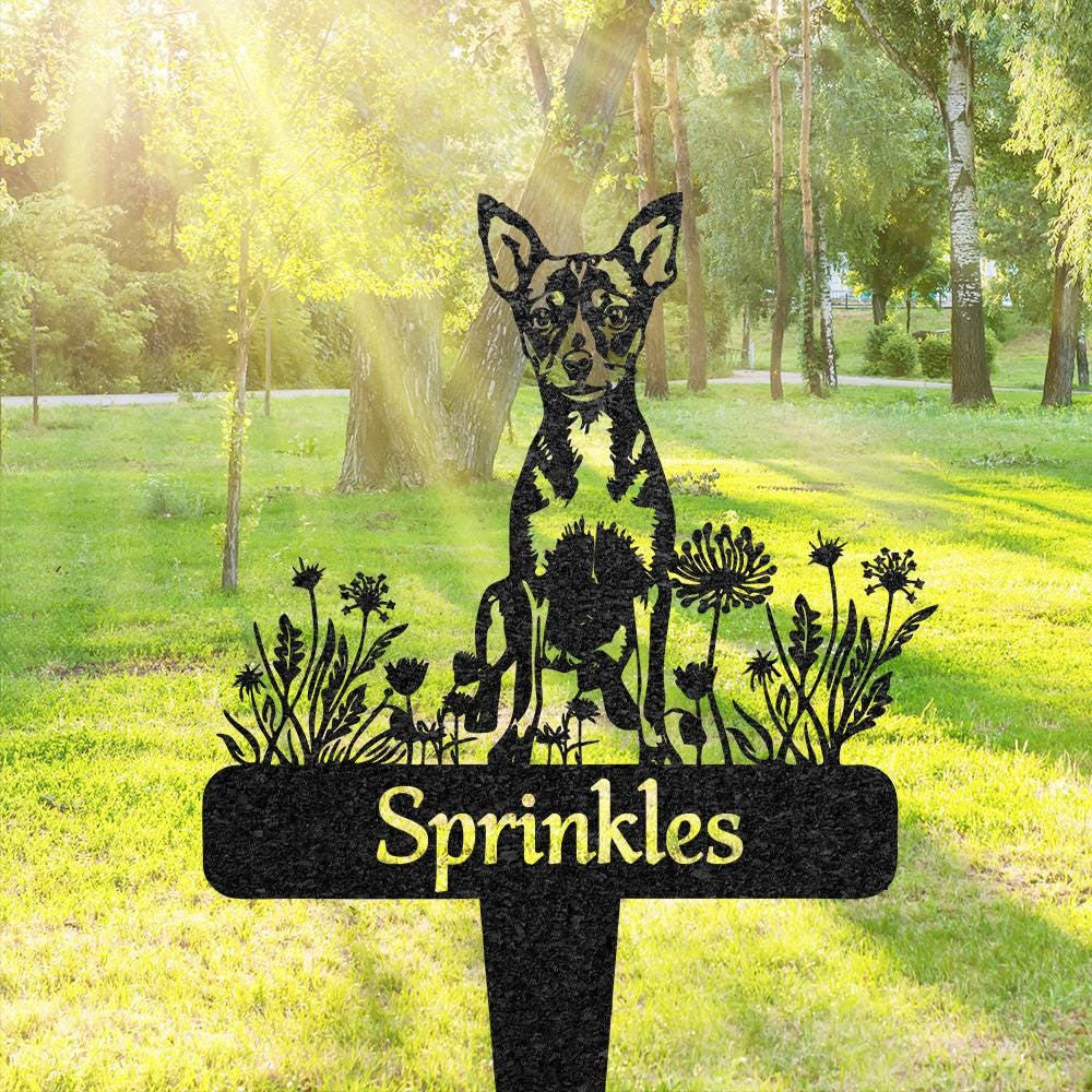 Personalized Toy Fox Terrier Dog Memorial Plaque Custom Dog Metal Sign Yard Art Decor Pet Grave Marker Remembrance Sign Pet Loss Gift
