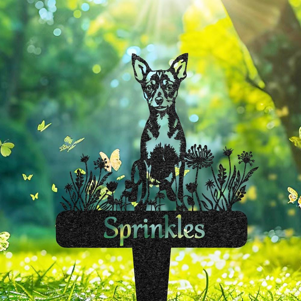 Personalized Toy Fox Terrier Dog Memorial Plaque Custom Dog Metal Sign Yard Art Decor Pet Grave Marker Remembrance Sign Pet Loss Gift