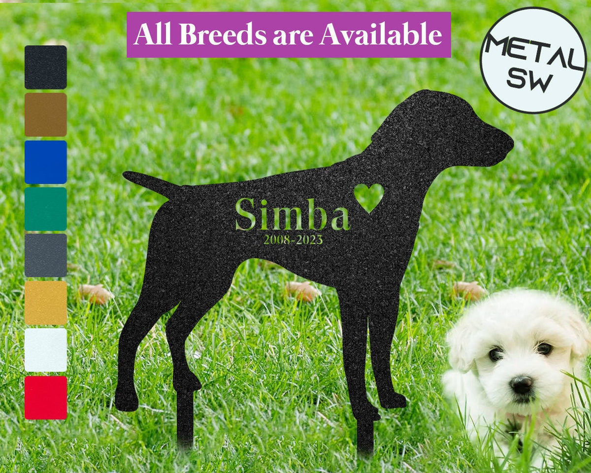 Metal Gsp Dog Grave Marker Dog Memorial Gift Personalized Pet Memorial Plaque Keepsake Shorthaired Pointer Lover Gift