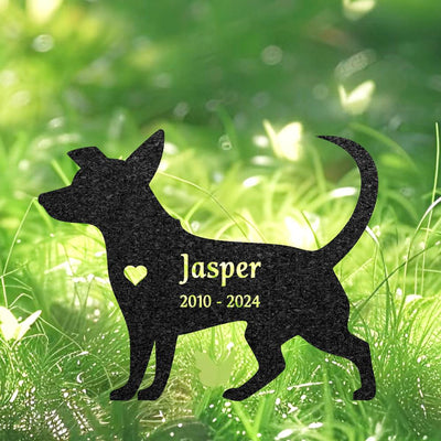 Custom Rat Terrier Dog Memorial Grave Marker Personalized Dog Metal Sign Dog Burial Marker With Name Engraved Garden Sign Pet Loss Gift