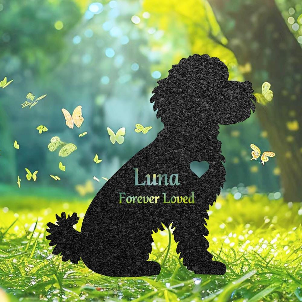 Custom Goldendoodle Dog Memorial Stake Personalized Metal Stake For Pet Grave Marker Remembrance Plaque Garden Sign Dog Cemetery Decor