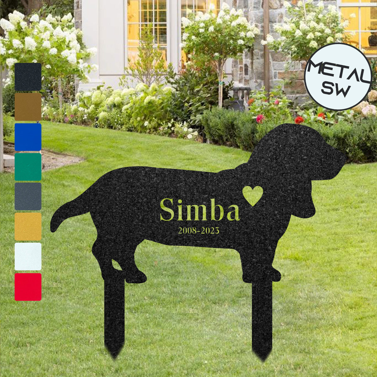 Custom Memorial Basset Hounds Metal Sign Personalized Dog Memorial Garden Stake Basset Hounds Loss Gift Pet Grave Marker Dog Name Sign