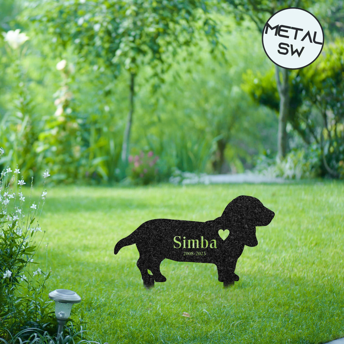 Custom Memorial Basset Hounds Metal Sign Personalized Dog Memorial Garden Stake Basset Hounds Loss Gift Pet Grave Marker Dog Name Sign