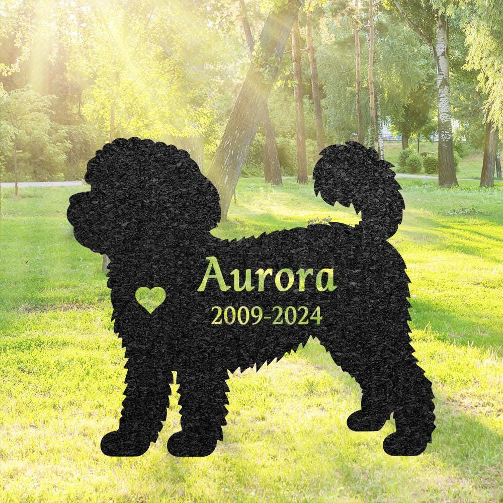 Custom Maltipoo Dog Memorial Sculpture Maltipoo Silhouette Lawn Ornament Personalized Dog Grave Marker Garden Decor Art Pet Loss Gift