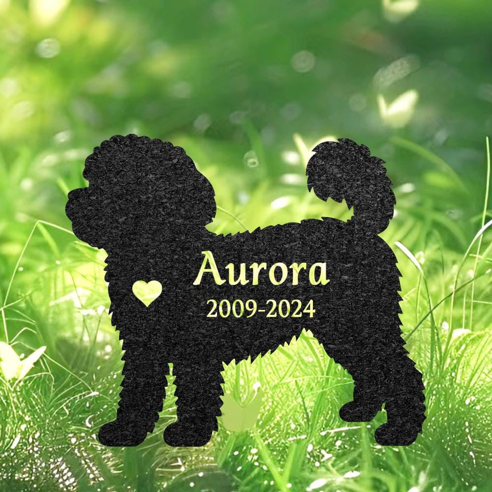 Custom Maltipoo Dog Memorial Sculpture Maltipoo Silhouette Lawn Ornament Personalized Dog Grave Marker Garden Decor Art Pet Loss Gift