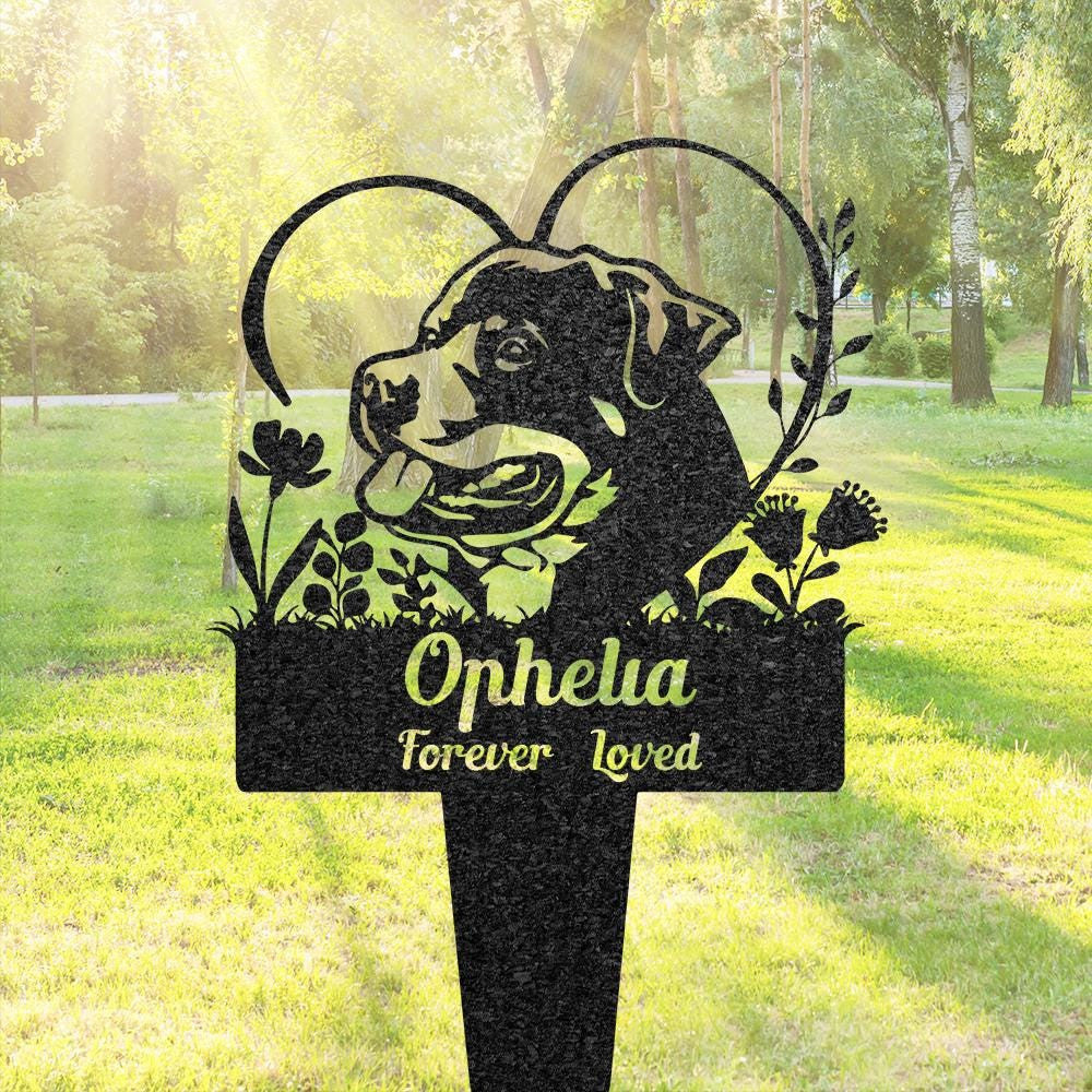Custom Rottweilers Dog Memorial Plaque Personalized Dog Grave Marker Remembrance Stake Pet Loss Gift Pet Burial Stake Outdoor Yard Sign