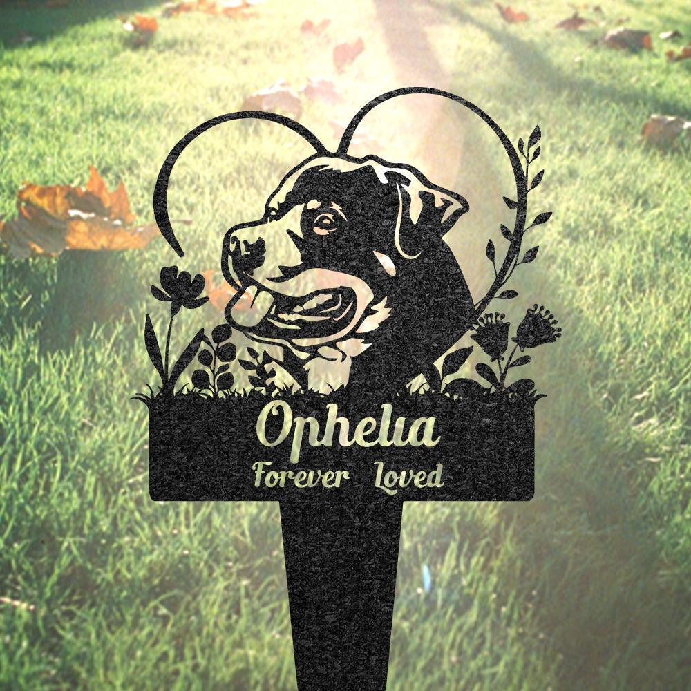 Custom Rottweilers Dog Memorial Plaque Personalized Dog Grave Marker Remembrance Stake Pet Loss Gift Pet Burial Stake Outdoor Yard Sign