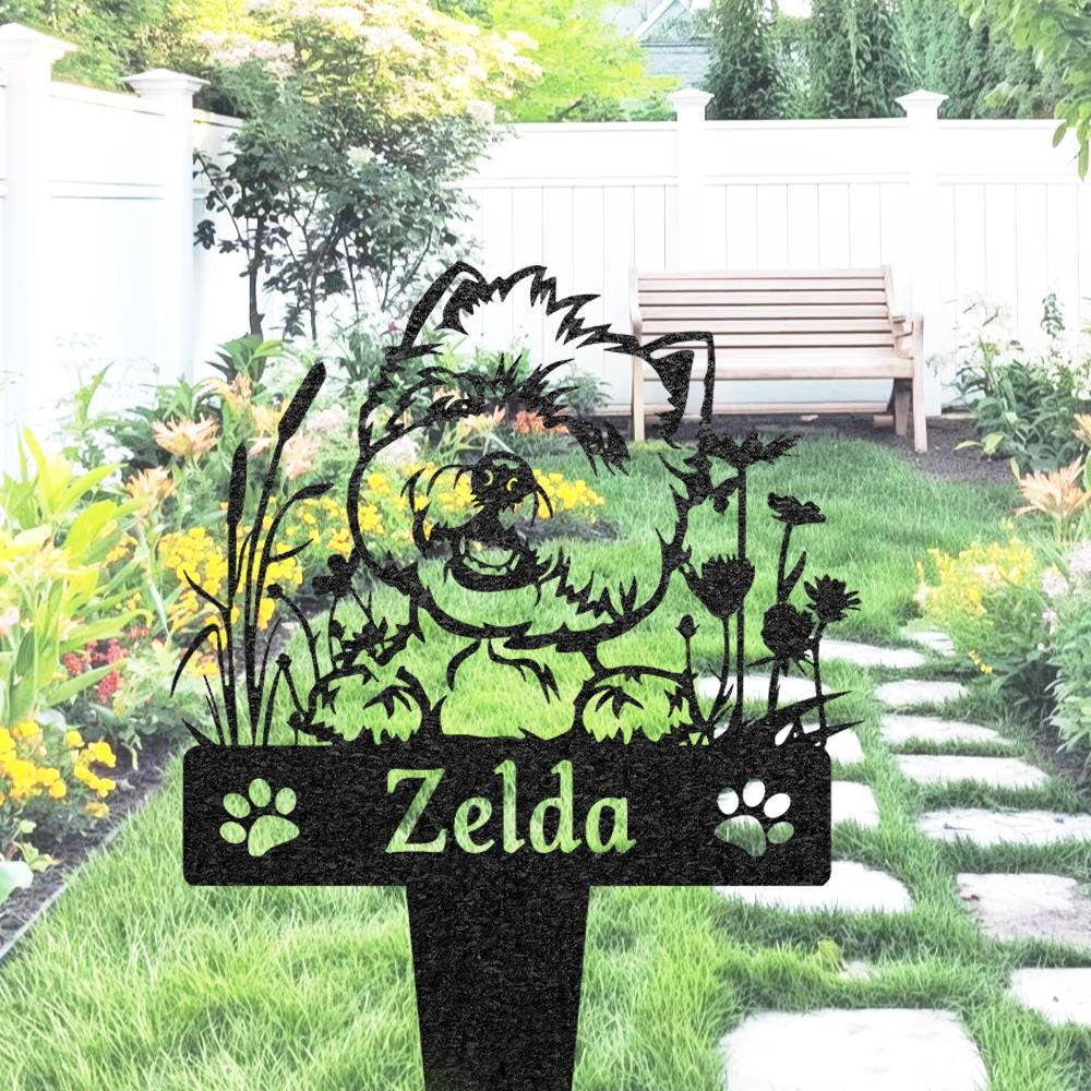 Custom West Highland White Terriers Dog Memorial Burial Stake Metal Dog Garden Sign Pet Loss Giftoutdoor Yard Decorationpet Grave Marker