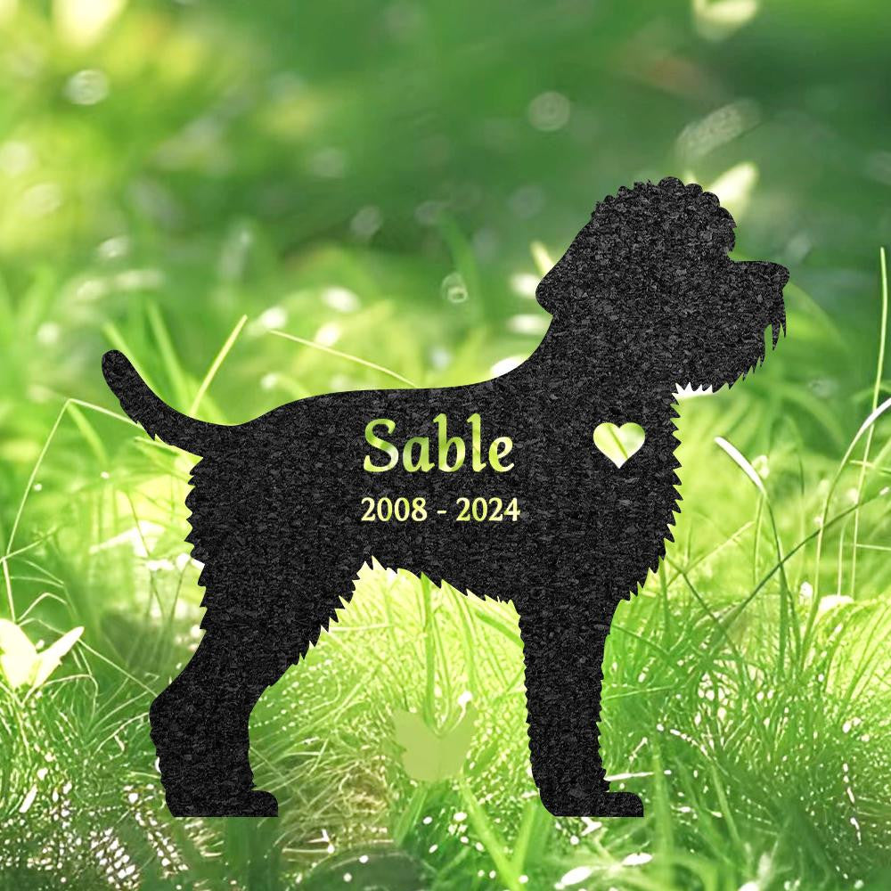 Custom Portuguese Water Dog Memorial Grave Marker Personalized Dog Metal Sign Dog Burial Marker With Name Engraved Garden Decor Pet Loss