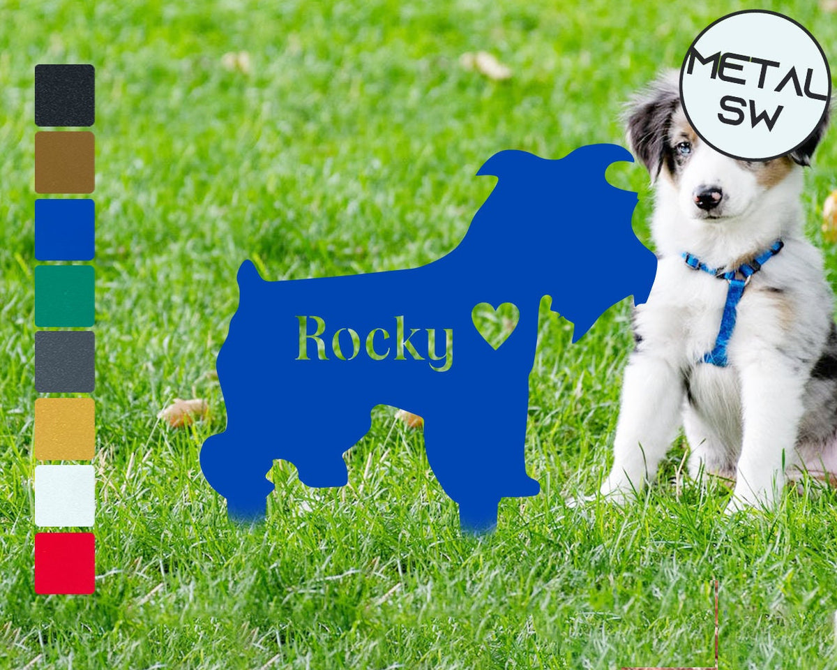 Schnauzer Memorial Stakes Schnauzer Name Sign Schnauzer Address Sign Personalized Outdoor Yard Sign Metal Schnauzer Garden Memorial Decor