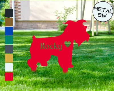 Schnauzer Memorial Stakes Schnauzer Name Sign Schnauzer Address Sign Personalized Outdoor Yard Sign Metal Schnauzer Garden Memorial Decor