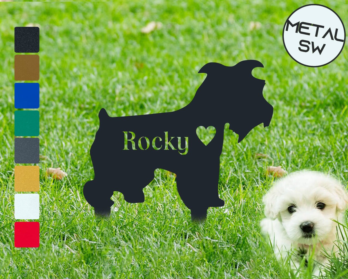 Schnauzer Memorial Stakes Schnauzer Name Sign Schnauzer Address Sign Personalized Outdoor Yard Sign Metal Schnauzer Garden Memorial Decor