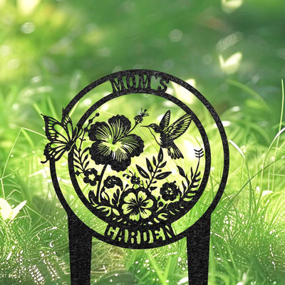 Custom Hummingbird Garden Stake Sign Butterfly Metal Garden Sign Bird With Stake Yard Sign Home Gift Gardening Gift Flower Design Decor