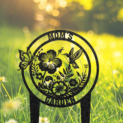 Custom Hummingbird Garden Stake Sign Butterfly Metal Garden Sign Bird With Stake Yard Sign Home Gift Gardening Gift Flower Design Decor