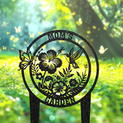 Custom Hummingbird Garden Stake Sign Butterfly Metal Garden Sign Bird With Stake Yard Sign Home Gift Gardening Gift Flower Design Decor