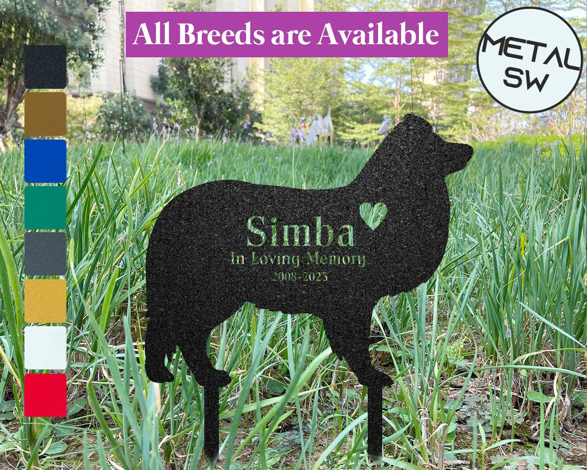 Metal Sheltie Memorial Stake Dog Grave Marker Dog Garden Stake Dog Headstone Personalized Dog Loss Memorial Pet Sympathy Gift Keepsake