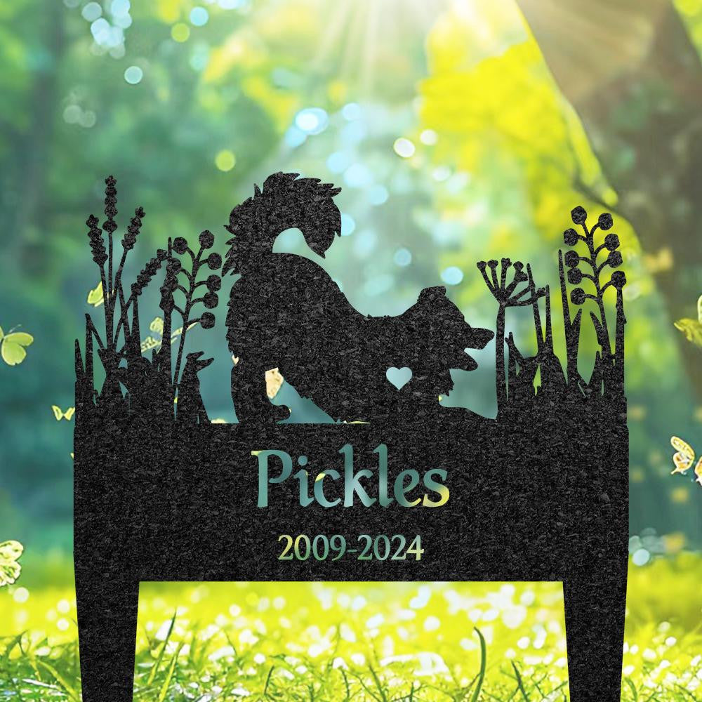 Custom Border Collie Memorial Burial Stake Metal Garden Sign With Dog Name Pet Loss Gift Yard Decor Pet Grave Marker Dog Lover Gift