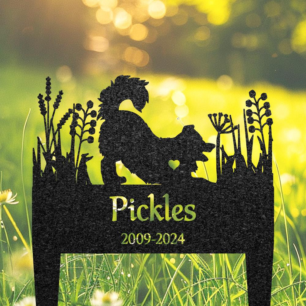 Custom Border Collie Memorial Burial Stake Metal Garden Sign With Dog Name Pet Loss Gift Yard Decor Pet Grave Marker Dog Lover Gift