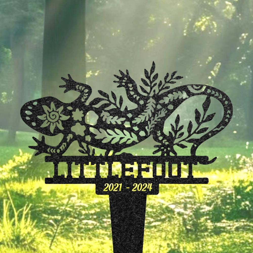 Personalized Lizard Grave Marker Custom Lizard Memorial Garden Sign Lizard Tombstone Outdoor Memorial Plaque Pet Headstone Pet Loss Gift
