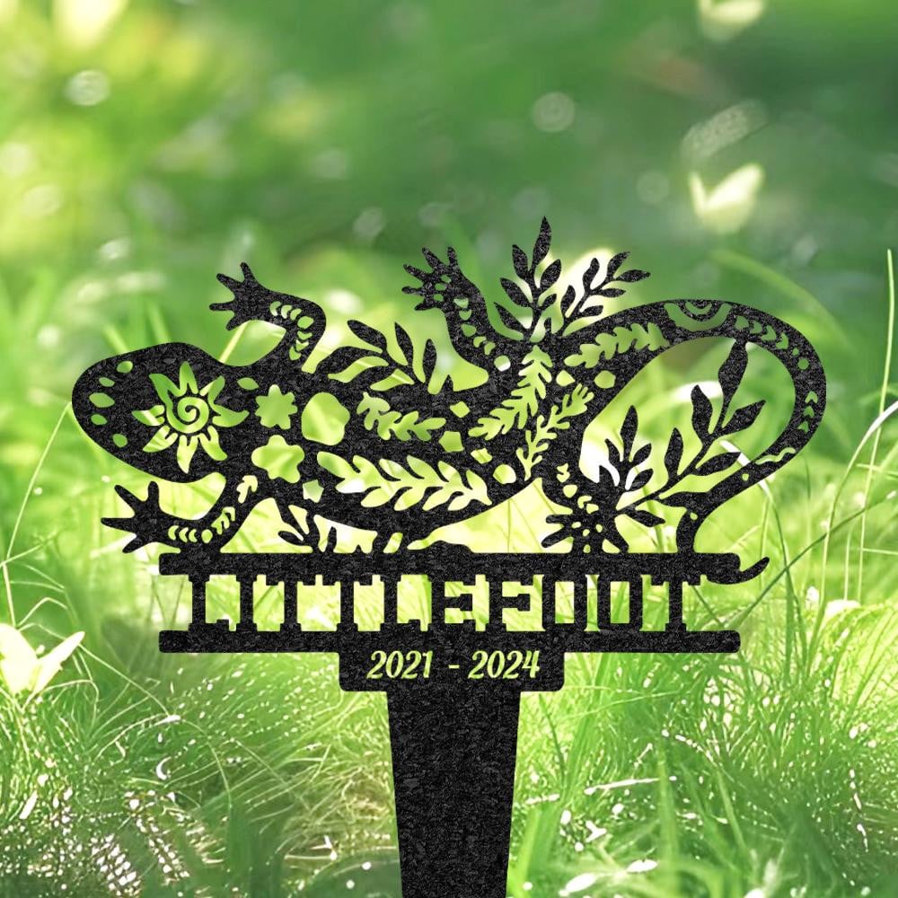 Personalized Lizard Grave Marker Custom Lizard Memorial Garden Sign Lizard Tombstone Outdoor Memorial Plaque Pet Headstone Pet Loss Gift