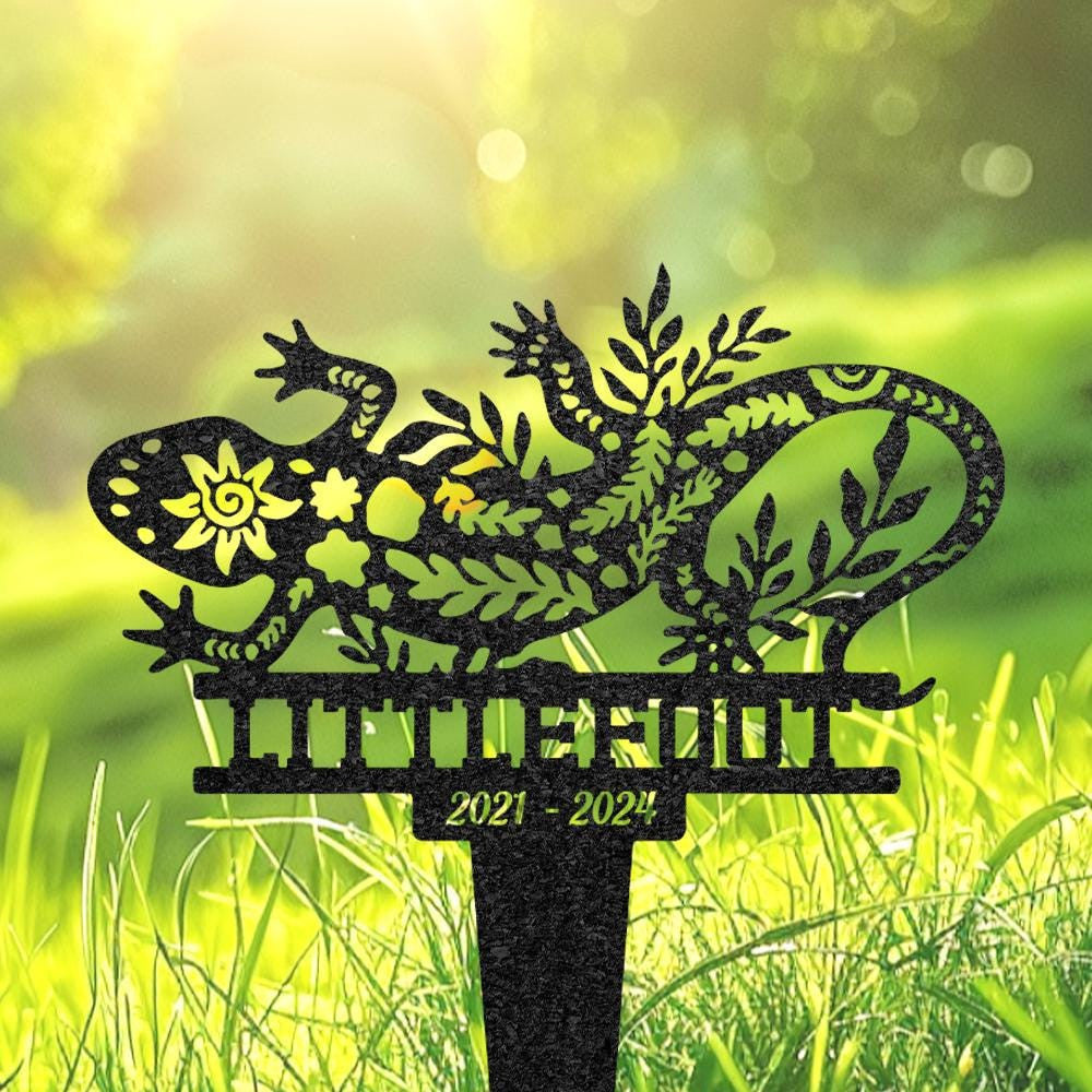 Personalized Lizard Grave Marker Custom Lizard Memorial Garden Sign Lizard Tombstone Outdoor Memorial Plaque Pet Headstone Pet Loss Gift
