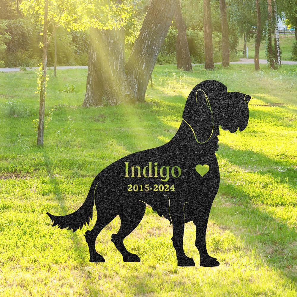 Bloodhound Dog Memorial Stake Custom Metal Garden Sign Pet Grave Marker Engraved Name Sign Outdoor Dog Burial Stake Dog Loss Gift