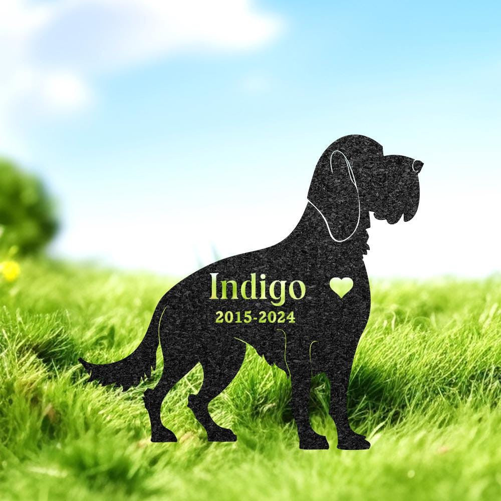 Bloodhound Dog Memorial Stake Custom Metal Garden Sign Pet Grave Marker Engraved Name Sign Outdoor Dog Burial Stake Dog Loss Gift