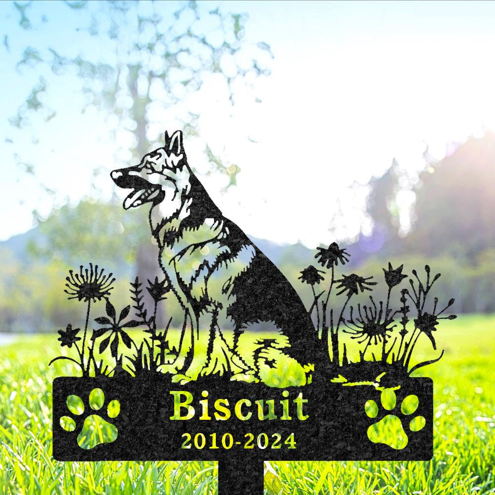Personalized German Shepherd Dog Memorial Stake Custom Dog Grave Marker Metal Garden Decor Yard Sign Pet Burial Stake Pet Loss Gift