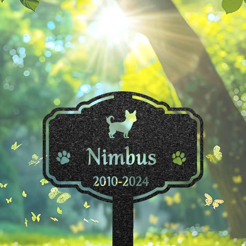 Personalized Chihuahua Dog Grave Marker Custom Dog Memorial Garden Sign Metal Pet Tombstone Dog Cemetery Marker Chihuahua Lover Gift