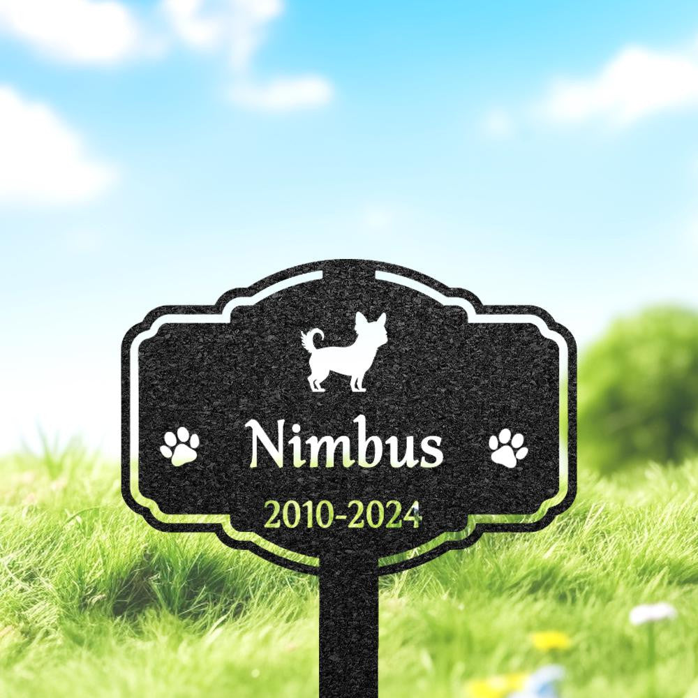 Personalized Chihuahua Dog Grave Marker Custom Dog Memorial Garden Sign Metal Pet Tombstone Dog Cemetery Marker Chihuahua Lover Gift