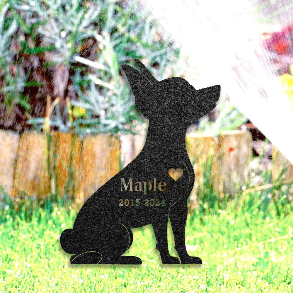 Custom Chiweenie Memorial Stake Dog Name Sign Pet Grave Marker Metal Dog Sign For Garden Outdoor Grave Plaque Chiweenie Lover Gift