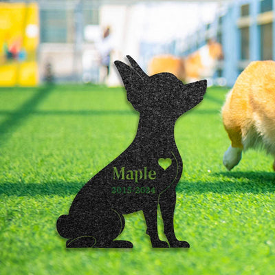 Custom Chiweenie Memorial Stake Dog Name Sign Pet Grave Marker Metal Dog Sign For Garden Outdoor Grave Plaque Chiweenie Lover Gift
