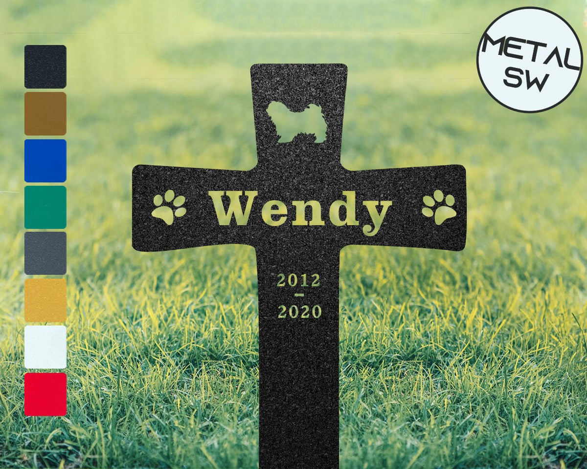 Metal Havanese Grave Marker Cross Memorial Gift For Pet Loss Yard Stake Memorial Plaquespet Memorial Giftcemetery Sympathy Garden Stake