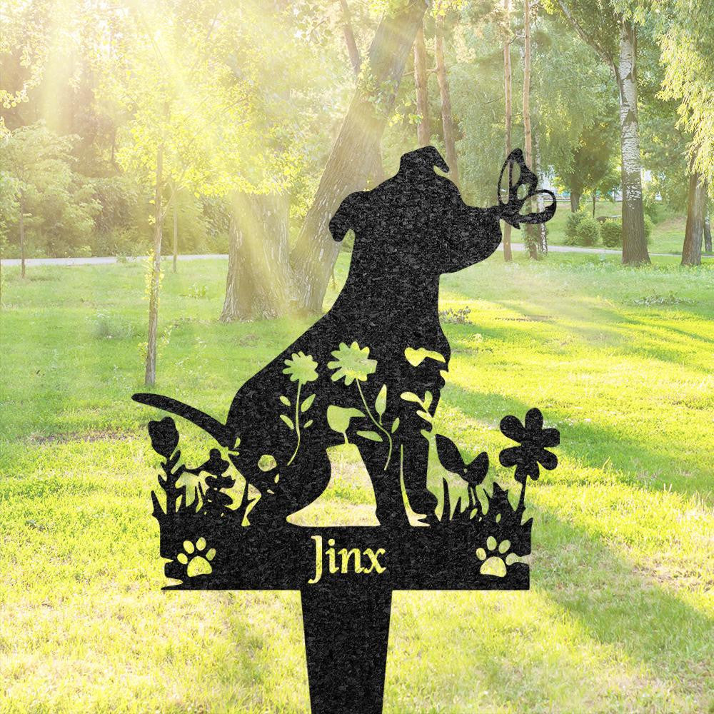 Custom Pit Bull Dog Memorial Burial Stake Metal Garden Sign With Dog Name Pet Loss Gift Yard Decor Pet Grave Marker Dog Lover Gift
