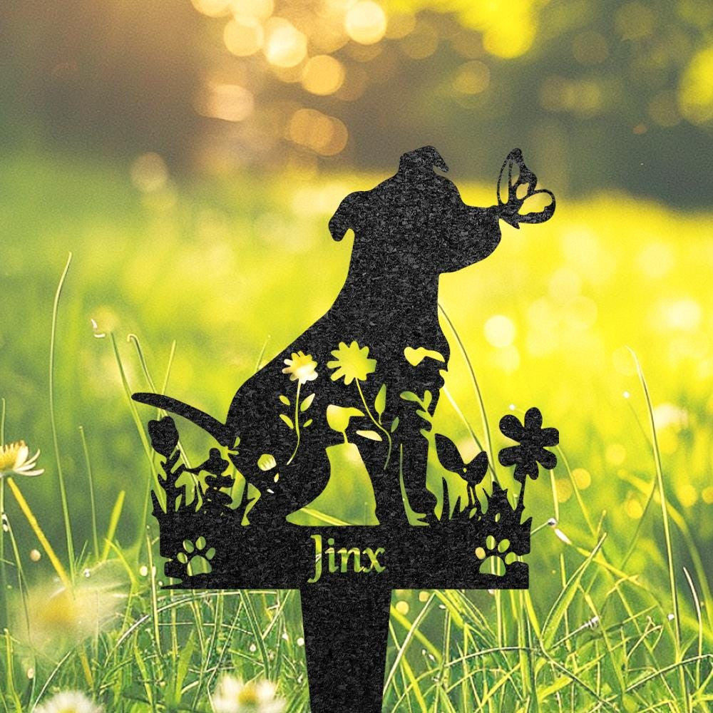 Custom Pit Bull Dog Memorial Burial Stake Metal Garden Sign With Dog Name Pet Loss Gift Yard Decor Pet Grave Marker Dog Lover Gift
