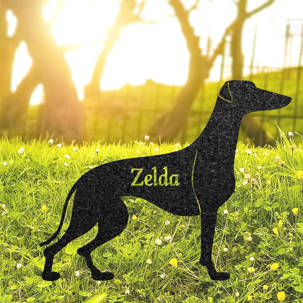 Custom Greyhound Dog Memorial Stake Personalized Dog Metal Stake For Pet Grave Marker Remembrance Plaque Garden Sign Dog Cemetery Decor
