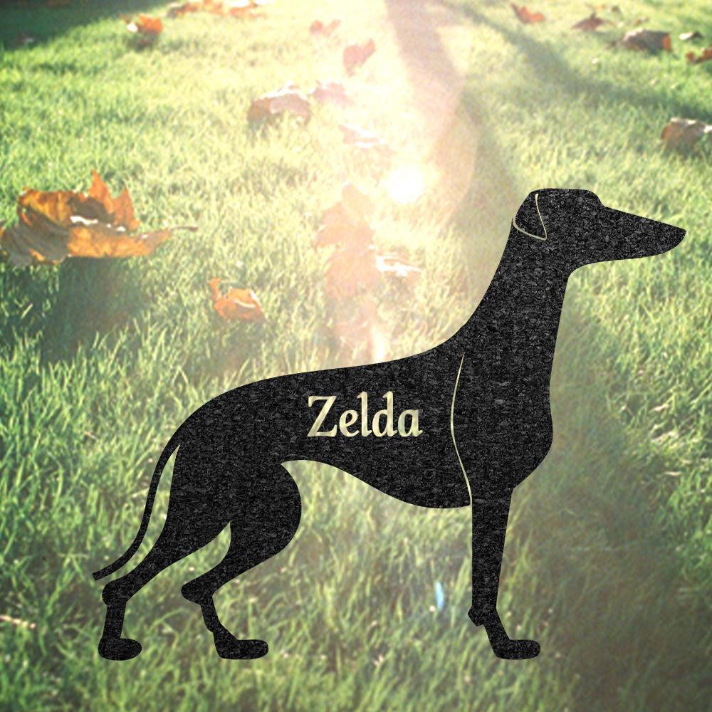 Custom Greyhound Dog Memorial Stake Personalized Dog Metal Stake For Pet Grave Marker Remembrance Plaque Garden Sign Dog Cemetery Decor