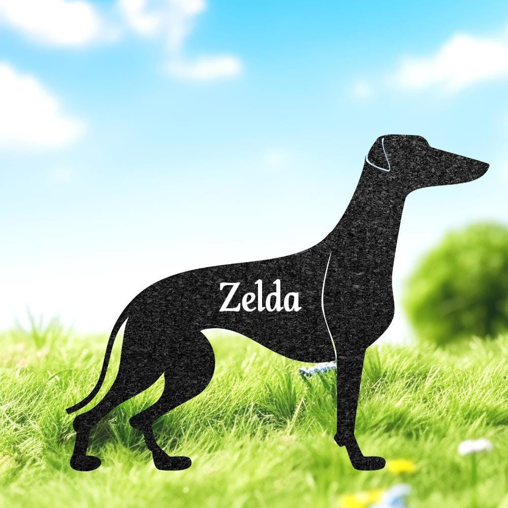 Custom Greyhound Dog Memorial Stake Personalized Dog Metal Stake For Pet Grave Marker Remembrance Plaque Garden Sign Dog Cemetery Decor