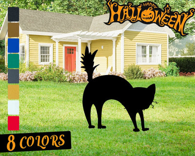 Halloween Black Cat Decor Halloween Metal Black Creepy Cat Black Cat Halloween Decor Yard Stake Angry Kitty Spooky Decor Halloween Gift