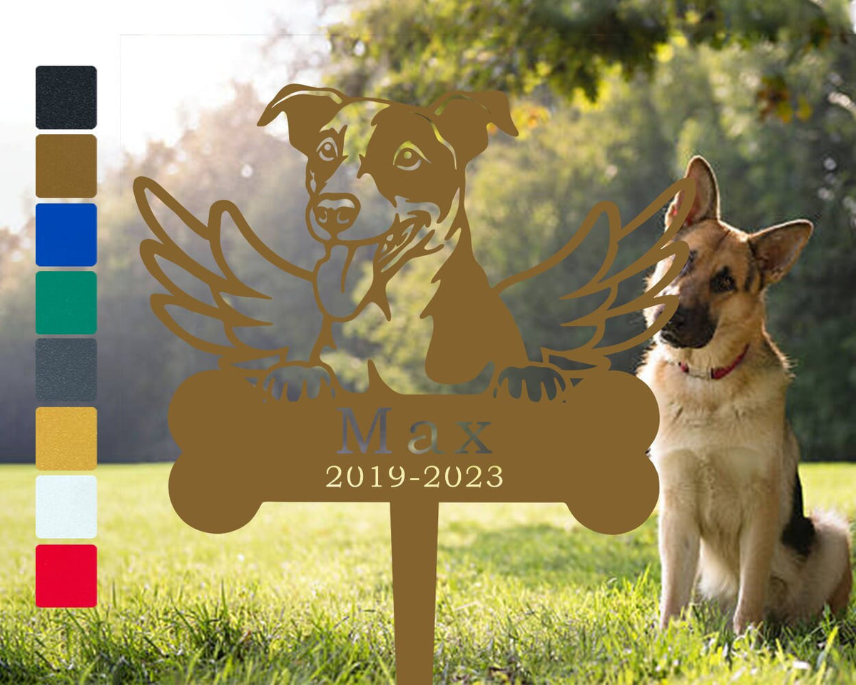 Custom Jack Russell Terrier Metal Stake Memorial Plaque Personalized Dog Memorial Stake Pet Dog Grave Marker Remembrance Stakes Tombstone