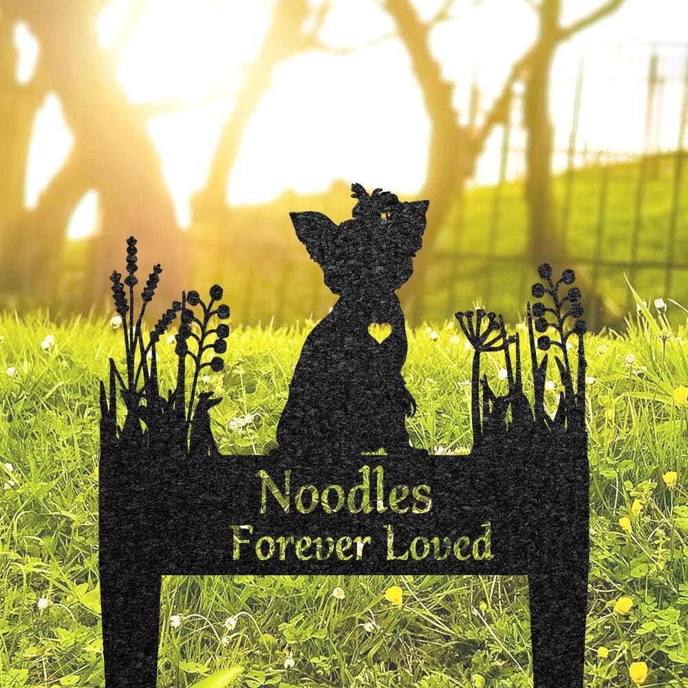 Yorkshire Dog Memorial Burial Stake Custom Dog Name Metal Stake Pet Grave Marker Memorial Garden Decor Pet Loss Gift Yorkshire Lover