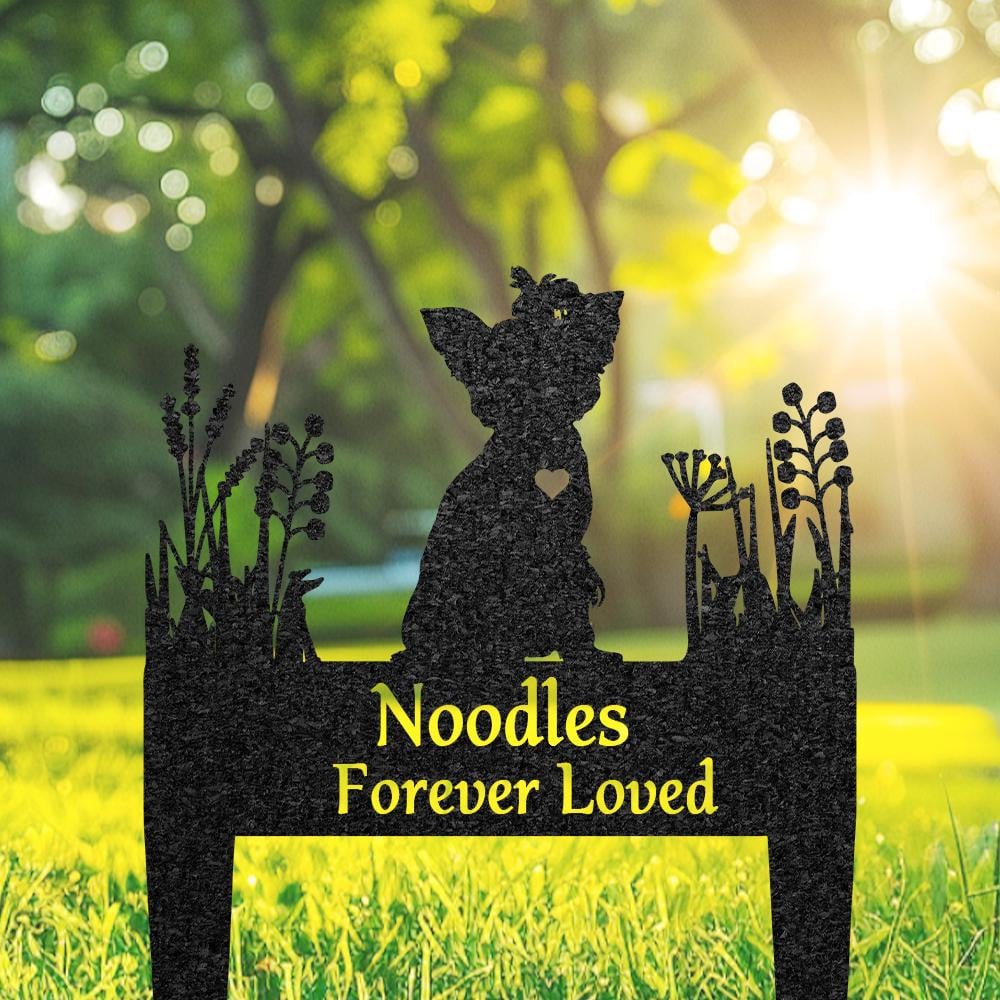 Yorkshire Dog Memorial Burial Stake Custom Dog Name Metal Stake Pet Grave Marker Memorial Garden Decor Pet Loss Gift Yorkshire Lover