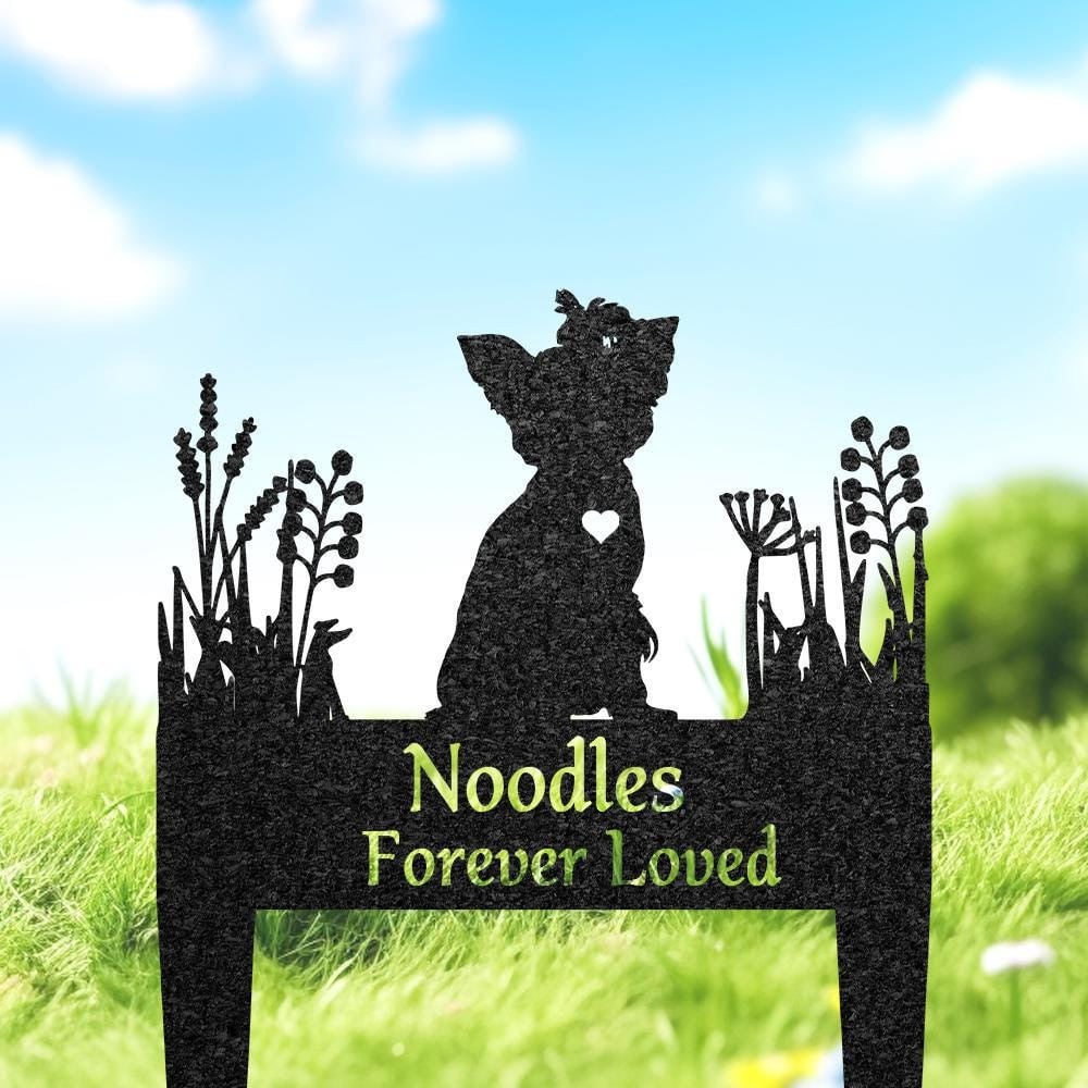 Yorkshire Dog Memorial Burial Stake Custom Dog Name Metal Stake Pet Grave Marker Memorial Garden Decor Pet Loss Gift Yorkshire Lover