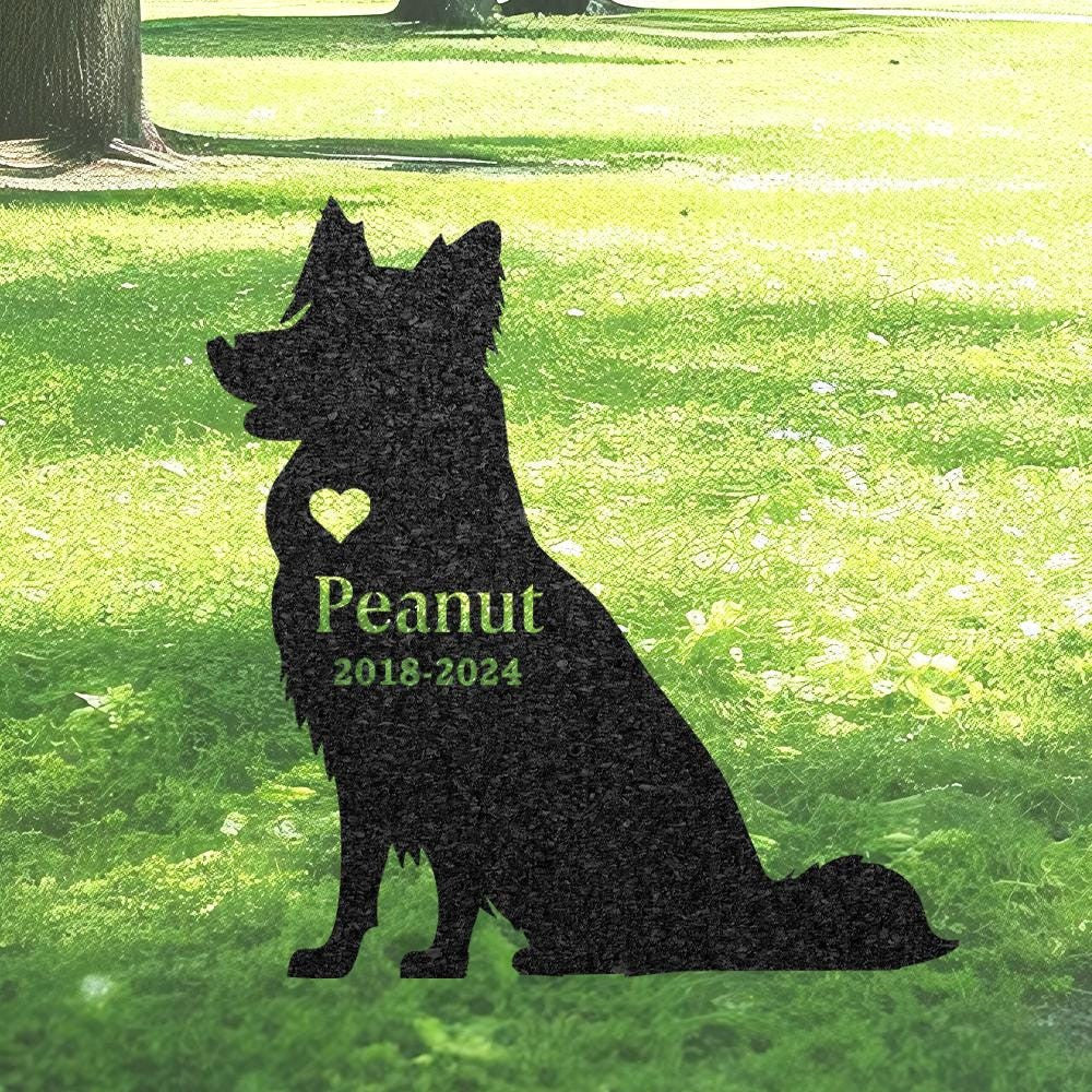 Border Collie Dog Memorial Stake Custom Metal Garden Sign Pet Grave Marker Engraved Name Sign Outdoor Dog Burial Stake Dog Loss Gift