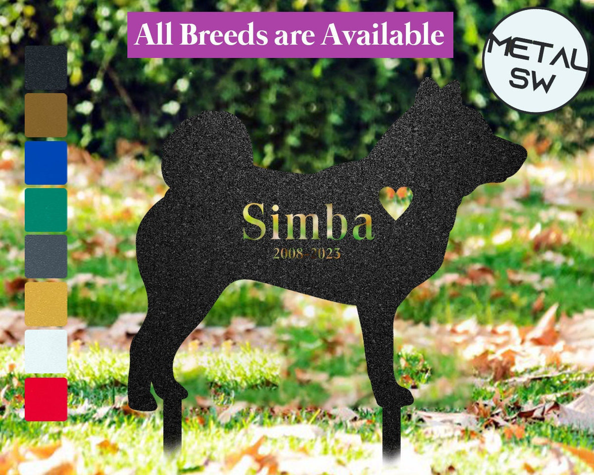 Metal Shiba Dog Memorial Stakes Shiba Dog Grave Marker Garden Stakes Dog Headstone Personalized Loss Of Dog Memorial Sympathy Gift Akita