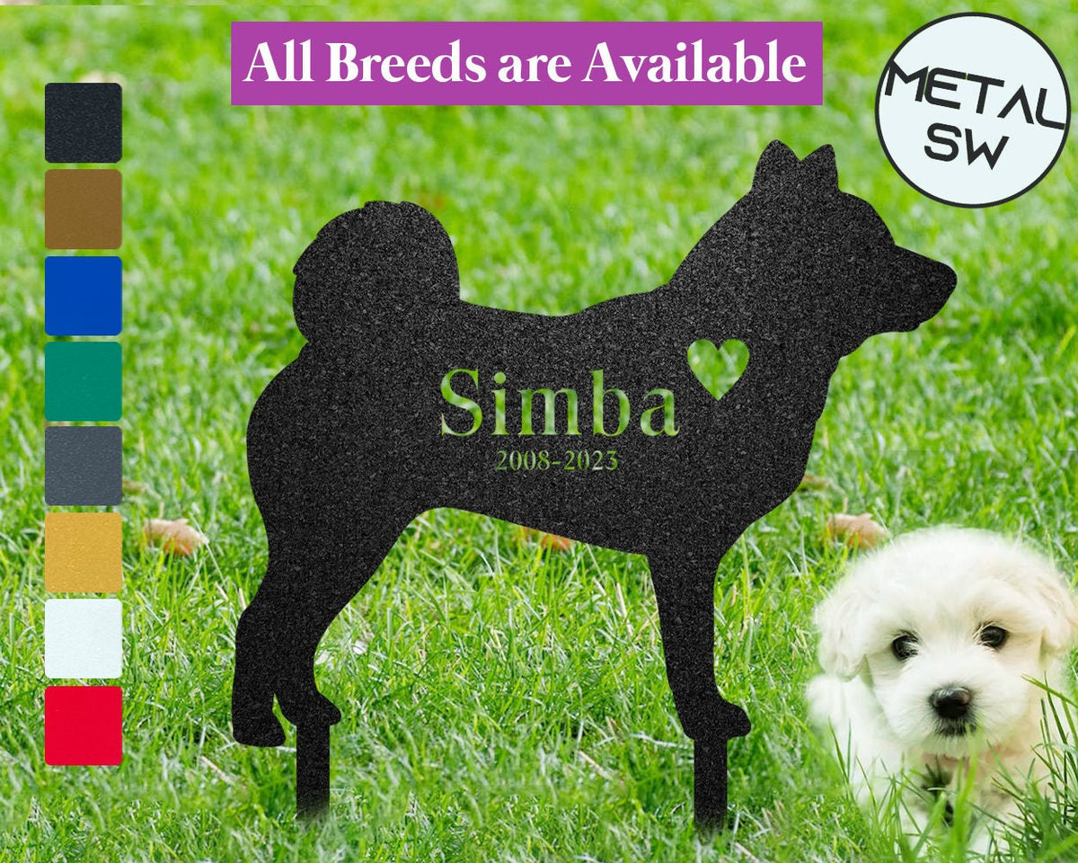 Metal Shiba Dog Memorial Stakes Shiba Dog Grave Marker Garden Stakes Dog Headstone Personalized Loss Of Dog Memorial Sympathy Gift Akita
