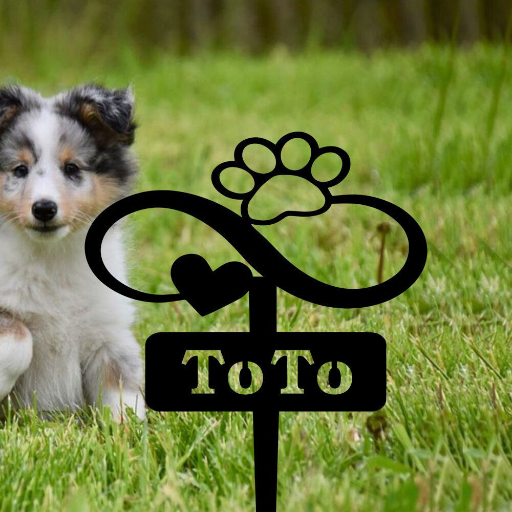 Infinite Lovepaw Heart Sign Personalized Pet Memorial Garden Stake In Loving Memory Pet Grave Markers Dog Memorial Gift Memorial Plaque