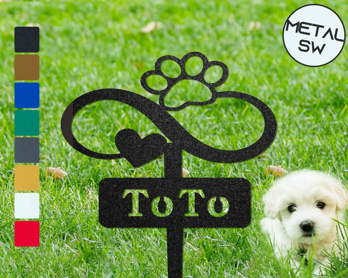 Infinite Lovepaw Heart Sign Personalized Pet Memorial Garden Stake In Loving Memory Pet Grave Markers Dog Memorial Gift Memorial Plaque
