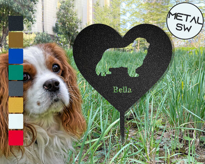 Personalized Cavalier Spaniel Memorial Plaque Pet Memorial Garden Stake Custom Grave Marker Cavalier Mom Gift Cavalier Keepsake