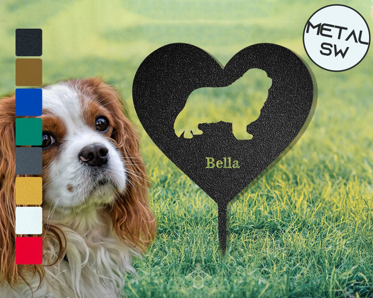 Personalized Cavalier Spaniel Memorial Plaque Pet Memorial Garden Stake Custom Grave Marker Cavalier Mom Gift Cavalier Keepsake